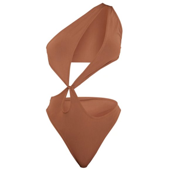 PrettyLittleThing Brown One Piece Swimsuit - Picture 1 of 9